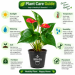 ATIRDA Red Anthurium Live Flower Plant with Attractive Glossy Green Leaves | Beautiful Indoor & Outdoor Ornamental Flowering Plant for Home, Office, Balcony & Garden Decor